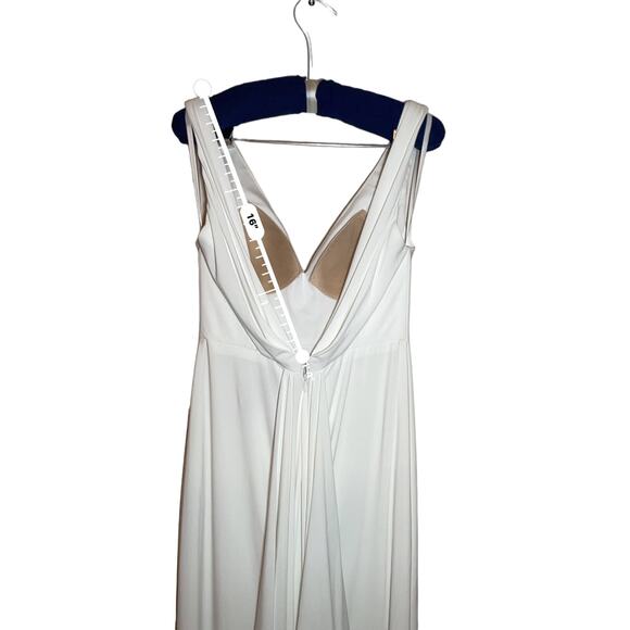 Mac Duggal Cowl Back Surplice ivory gown size 2 - Picture 8 of 10